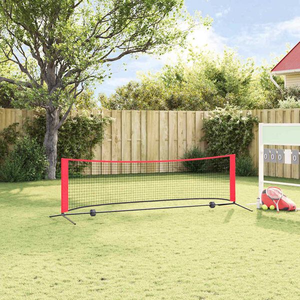vidaXL Tennisivõrk Must ja punane 301 x 90.5 x 87 cm Polüester