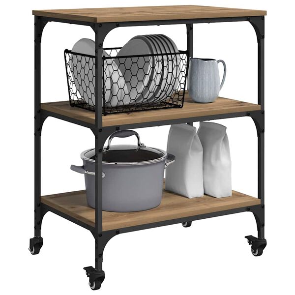 vidaXL K&ouml;&ouml;gik&auml;ru K&auml;sit&ouml;&ouml;puu 60 x 41 x 76 cm Tehispuit