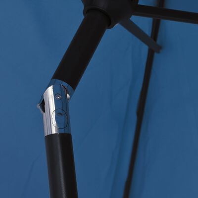 vidaXL päikesevari LED-tuledega, teraspostiga, 300 cm, taevasinine