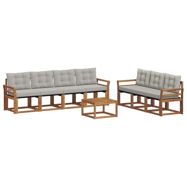 vidaXL V&auml;li diivanikomplekt padjaga 8 pcs Looduslik ja Hele Hall