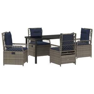 vidaXL Aia söögilaudade komplekt 5 pcs Hall polürotang