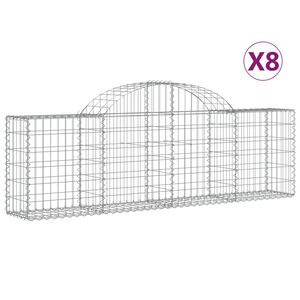 vidaXL kaarekujulised gabioonkorvid 8 tk, 200x30x60/80 cm, raud