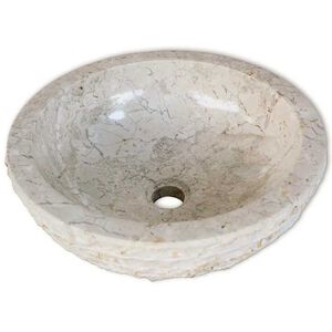 vidaXL valamu, marmor, 40 cm, kreemjas
