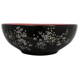 vidaXL valamu tasapinnale, must ja punane, &uuml;mar, &Phi;41x14, keraamiline