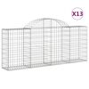 vidaXL kaarekujulised gabioonkorvid 13 tk, 200x30x80/100 cm, raud