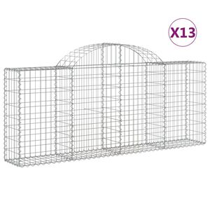 vidaXL kaarekujulised gabioonkorvid 13 tk, 200x30x80/100 cm, raud