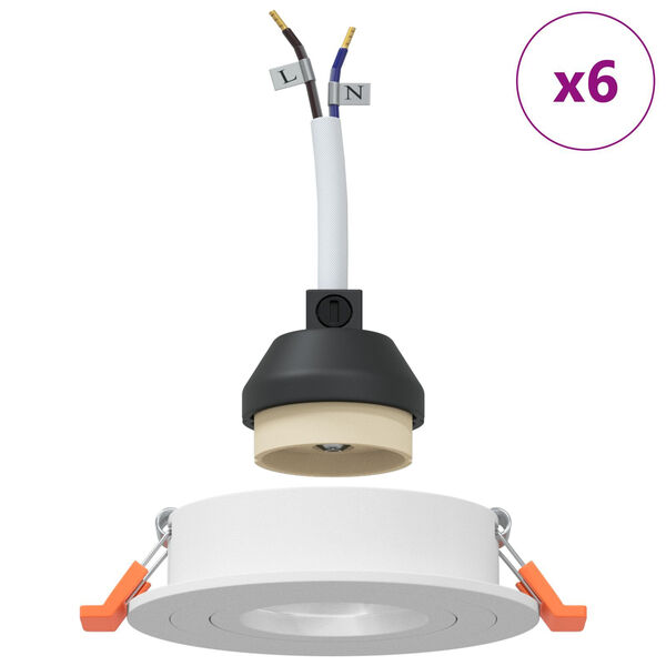 vidaXL Spotlightid prožektoritega 6 pcs Valge 9 x 9 x cm Alumiinium