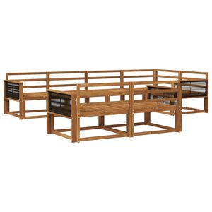 vidaXL V&auml;li diivanikomplekt 7 pcs Naturaalne Tugev akatsiapuu