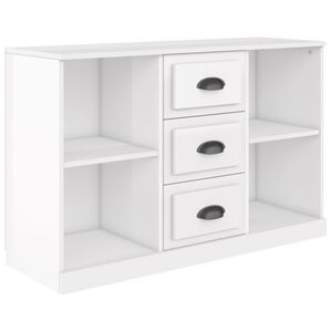 vidaXL puhvetkapp, k&otilde;rgl&auml;ikega valge, 104,5x35,5x67,5 cm, tehispuit