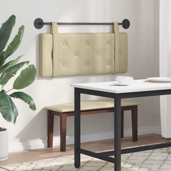 vidaXL Rippuv Peatoe Seinale kinnitatav cream 100 cm Kunstnahk