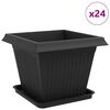 vidaXL Taimepotid 24 pcs Must 43 x 43 x 33,5 cm Plastmass