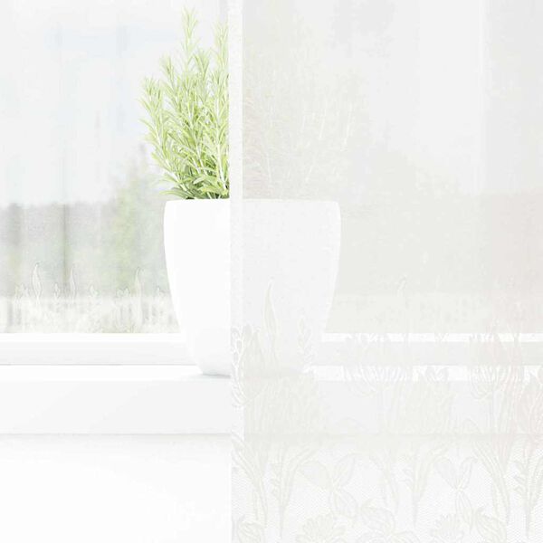 vidaXL Lina Kardin kardinatega Lilled Valge 100 x 300 cm Pol&uuml;ester