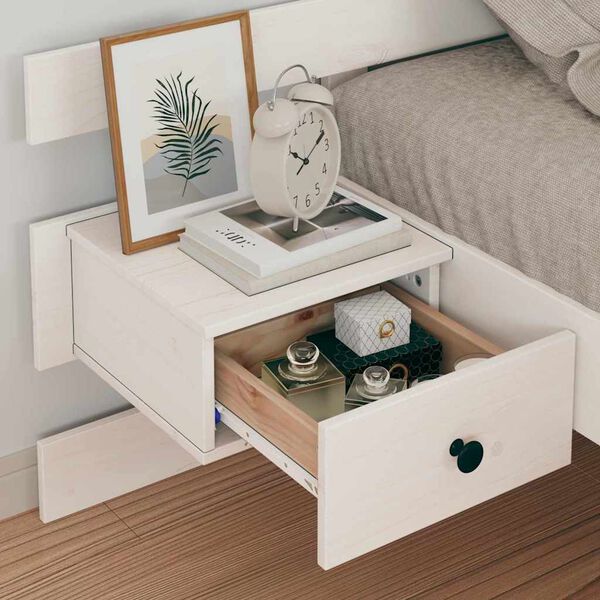 vidaXL Voodi raam peaga Valge 90 x 190 cm Tahke m&auml;nd