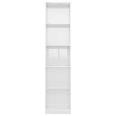 vidaXL 5-korruseline raamaturiiul valge 40x24x175 cm, puitlaastplaat