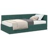 vidaXL Nurgavoodi raam koos madratsiga peaga 2 pcs Roheline Samet
