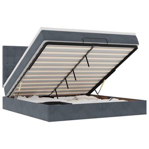 vidaXL Ottomani voodiraam madratsitega, tumehall, 180x200 cm, samet