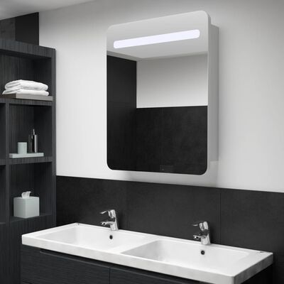 vidaXL LEDidega vannitoa peegelkapp, 60 x 11 x 80 cm