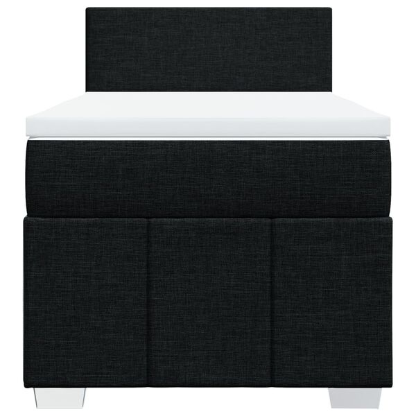 vidaXL kontinentaalvoodi madratsiga, must, 100x200 cm, kangas