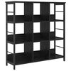 vidaXL Raamatukapp 9 tasandit 102 x 32 x 104,5 cm Tehispuit Must tamm