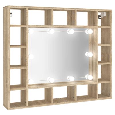 vidaXL peegelkapp LEDiga, Sonoma tamm, 91 x 15 x 76,5 cm