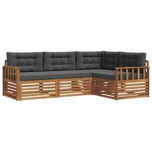 vidaXL V&auml;li diivanikomplekt padjaga 4 pcs Looduslik ja antriit