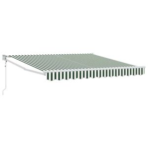 vidaXL K&auml;igukohandatav varikatus Roheline ja Valge 350 x 250 cm