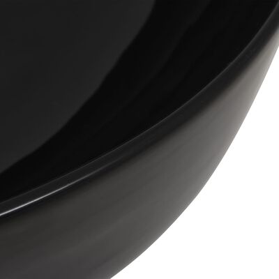 vidaXL ümar keraamiline valamu 41,5 x 13,5 cm, must