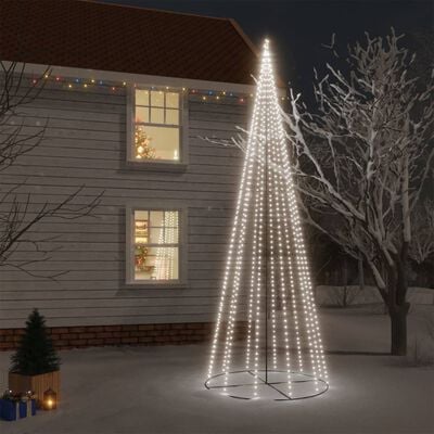 vidaXL koonusekujuline jõulupuu, külm valge, 732 LEDi, 160 x 500 cm