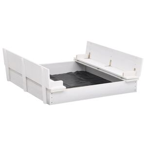 vidaXL liivakast, kuusepuidust, valge, 95 x 90 x 15 cm