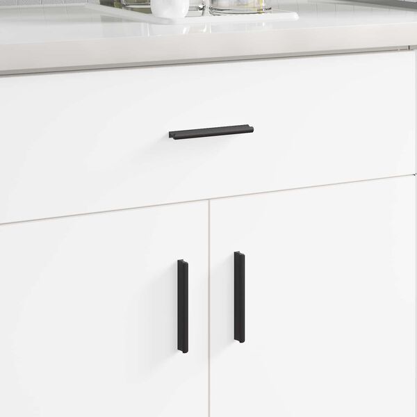 vidaXL K&auml;epide 12 pcs Must 106 x 7,4 x 15,5 mm Alumiinium