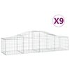 vidaXL kaarekujulised gabioonkorvid 9 tk, 200x50x40/60 cm, raud