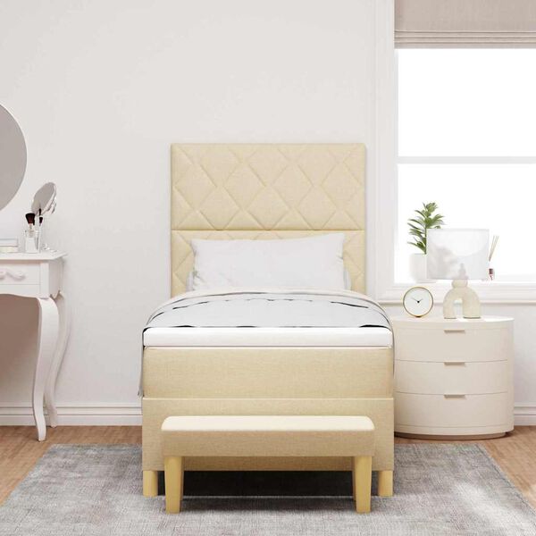 vidaXL Karbi vedrumadrats madratsiga peaga cream 100 x 200 cm kangas