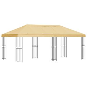 vidaXL Paviljon k&uuml;lgseinadega 6 x 3 m Kreemjas Pol&uuml;ester ja teras 190