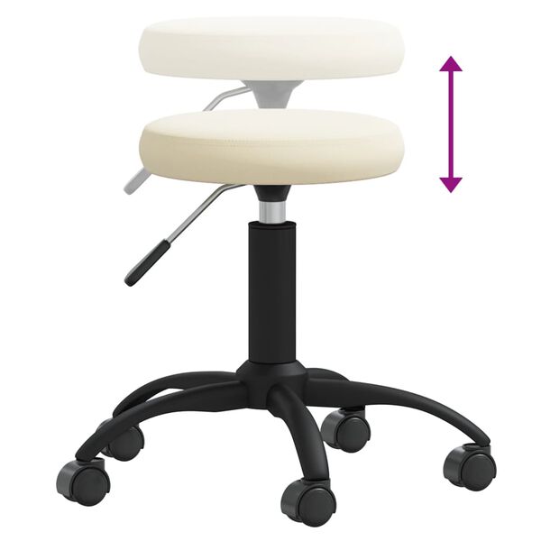 vidaXL Massage Stool Velvet Cream