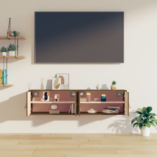 vidaXL seinakapid, 2 tk, meepruun, 60x30x30 cm, m&auml;nnipuit