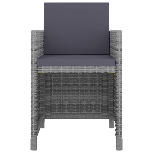 vidaXL 13-osaline aiamööblikomplekt patjadega, polürotang, antratsiit