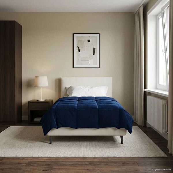 vidaXL Suvised teki Rapistatud Tumesinine 140 x 220 cm Mikrokiud