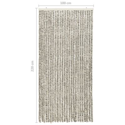 vidaXL putukakardin hele- ja tumehall, 100 x 220 cm, šenill