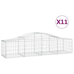 vidaXL kaarekujulised gabioonkorvid 11 tk, 200x50x40/60 cm, raud