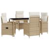 vidaXL &Otilde;ues&ouml;&ouml;gi komplekt 5 pcs Bež ja koorevalge 150 x 90 x 75 cm