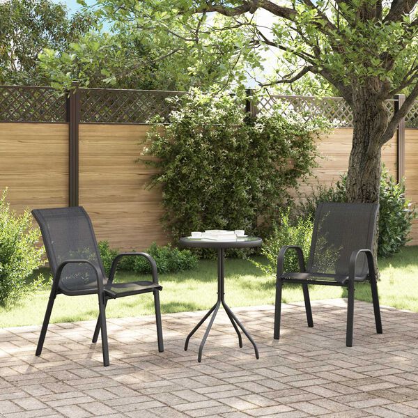 vidaXL Aia Bistroo Komplekt 3 pcs Must Teras