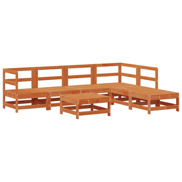 vidaXL Aia lounge komplekt 7 pcs Vahapunane Tahke m&auml;nd