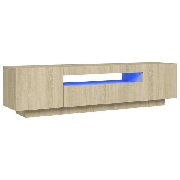 vidaXL telerialus LED-tuledega, Sonoma tamm, 160 x 35 x 40 cm