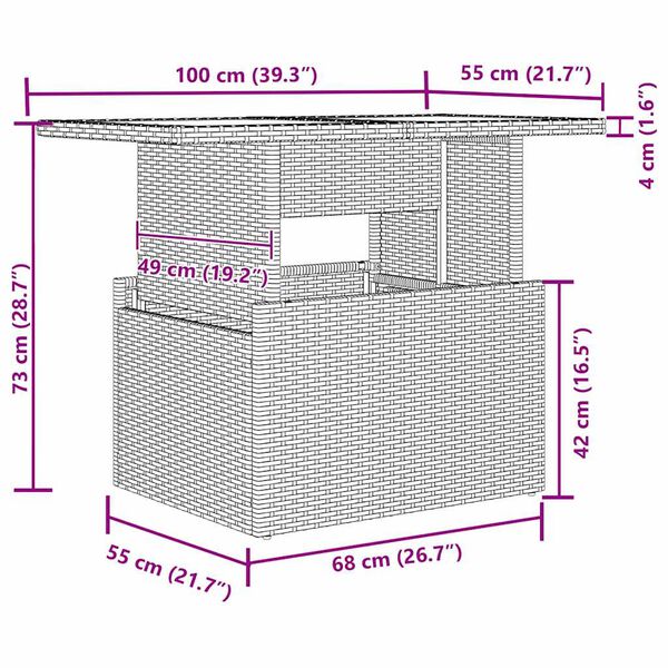 vidaXL Aia Diivanikomplekt padjaga padjaga 11 pcs Beež Pol&uuml; Rattan