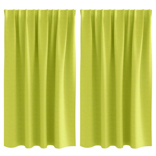 vidaXL Kardinad r&otilde;ngastega 2 pcs Roheline 140 x 140 cm Pol&uuml;ester