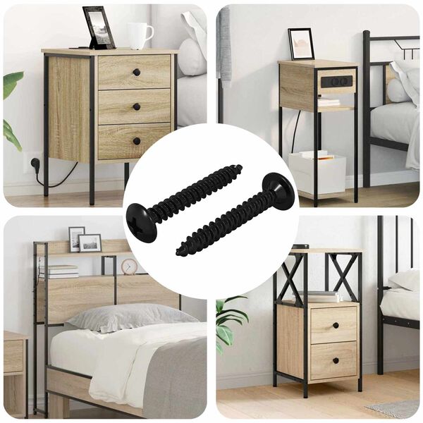 vidaXL Kruvitav Nael 2 pcs Must M4 x 28 mm Teras