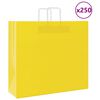 vidaXL paberkotid, 250 tk, k&auml;epidemetega, kollane, 54x15x49 cm