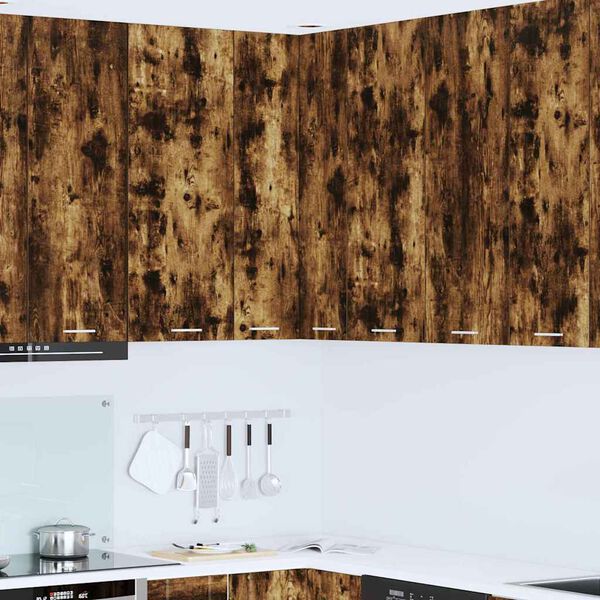 vidaXL Seinakapp Suitsutatud tamm ja valge 57 x 57 x 100 cm Tehispuit