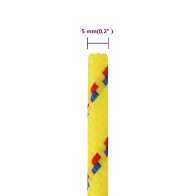 vidaXL paadiköis, kollane, 5 mm, 250 m, polüpropüleen