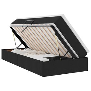 vidaXL Voodi hoiukohaga ja madratsiga Must 90 x 200 cm Pol&uuml;ester